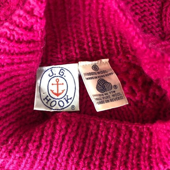 80’s Vintage Hot Pink Pom Pom Long Sleeve Sweater - Picture 6 of 8